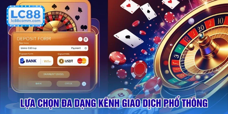 Lựa chọn đa dạng kênh giao dịch phổ thông